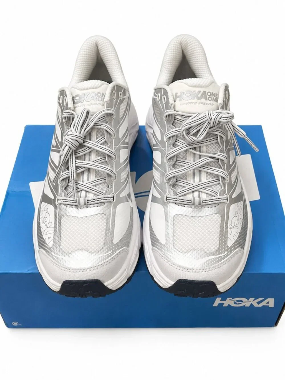 Hoka One One U Mafate Speed 2 WhiteSilver Trail RunShoes 1126851WSLV Mens 12/W13